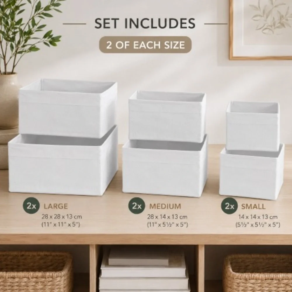 IKEA SKUBB Modern Drawer Organizer‎ Set of 6 – White Foldable Storage